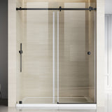 UKS09 56 to 60 in. W x 76 or 80 in. H Single Sliding Frameless Shower Door with EnduroShield 3/8 in. Clear Glass -wholesale