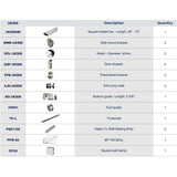 UKS09 56' - 60' SLIDING DOOR HARDWARE KIT