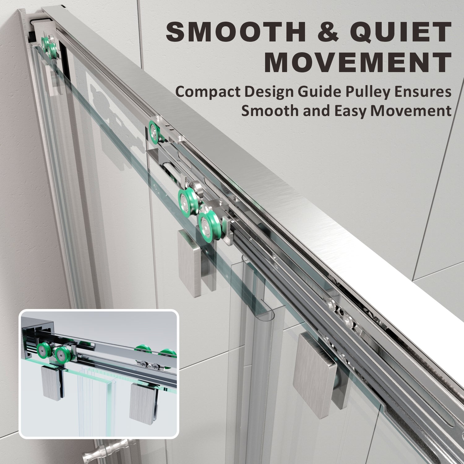 56"- 60" W×66" H Framed Stainless Steel Bypass Sliding Shower Door in Matte Black with Three 5/16" (8mm) Certified Tempered Clear Glass UKS13-60x66