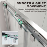 56"- 60" W×66" H Framed Stainless Steel Bypass Sliding Shower Door in Matte Black with Three 5/16" (8mm) Certified Tempered Clear Glass UKS13-60x66