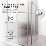 56"- 60" W×66" H Framed Stainless Steel Bypass Sliding Shower Door in Matte Black with Three 5/16" (8mm) Certified Tempered Clear Glass UKS13-60x66