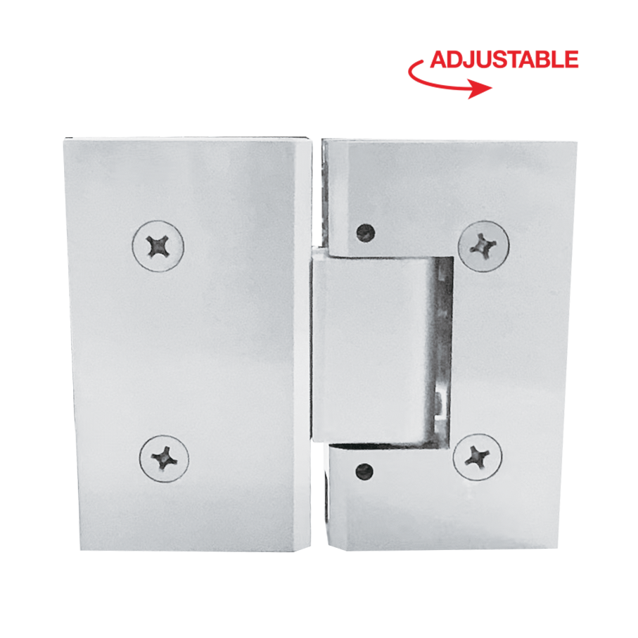 HINGE VAN SERIES - HEAVY DUTY SQUARE ADJUSTABLE 180 Degree GLASS TO GLASS