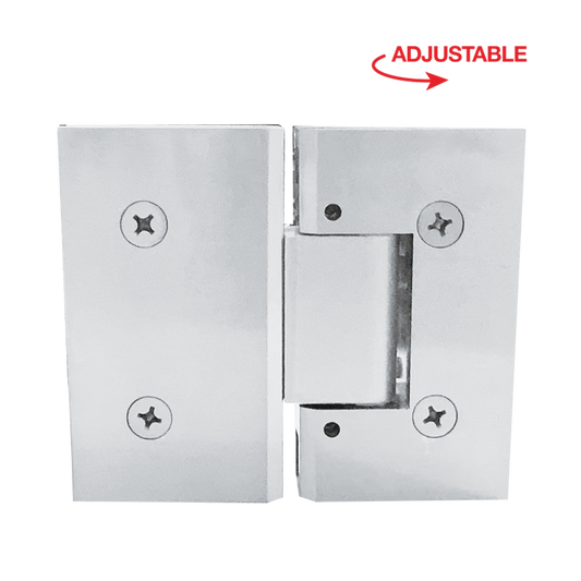 HINGE VAN SERIES - HEAVY DUTY SQUARE ADJUSTABLE 180 Degree GLASS TO GLASS