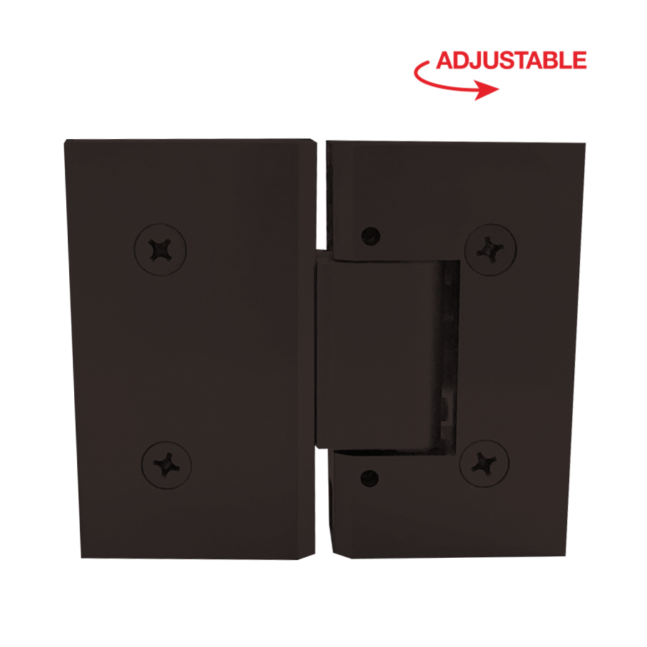 HINGE VAN SERIES - HEAVY DUTY SQUARE ADJUSTABLE 180 Degree GLASS TO GLASS