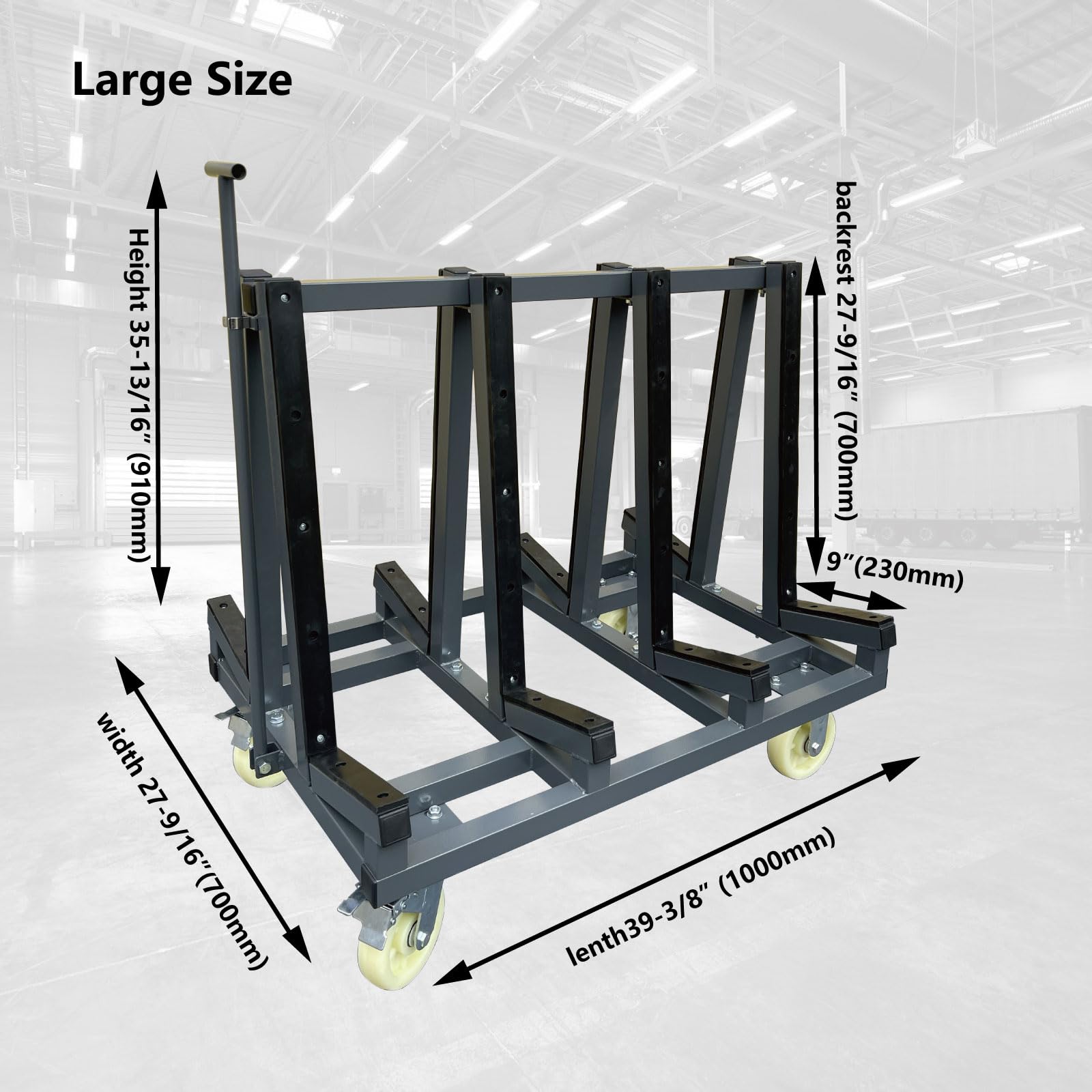 Unikoo Heavy Duty Drywall Cart, Glass Panel Dolly Handling Plywood Sheetrock Glass and Windows Service Cart