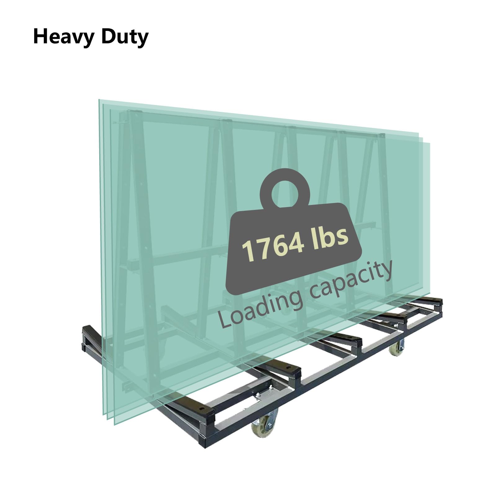 Unikoo Heavy Duty Drywall Cart, Glass Panel Dolly Handling Plywood Sheetrock Glass and Windows Service Cart
