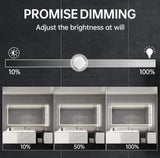 LED Backlit Bathroom Vanity Mirror with Dual Lighting, Anti-Fog, 3-Color Dimmable CRI90+, Memory Function, and Shatter-Proof Glass