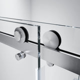 UNIKOO ADJ. 56"-60" x 76" Frameless Double Sliding Shower Unit with 3/8 "(10mm) Clear Tempered Safety Glass, Silent Top Rollers and A Square Profile Header in 316 & 304 Stainless Steel
