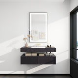 UNIKOO 24 in. W x 32 in. H Rectangular Aluminum Framed LED Light Anti-Fog Bathroom Vanity Mirror