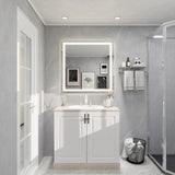 LED Backlit Bathroom Vanity Mirror with Dual Lighting, Anti-Fog, 3-Color Dimmable CRI90+, Memory Function, and Shatter-Proof Glass