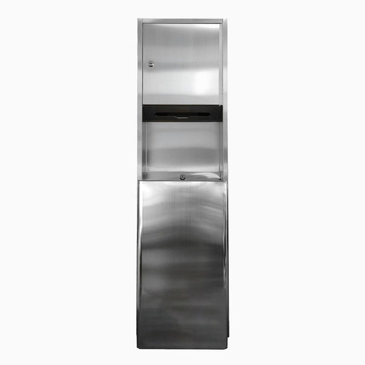 Unikoo Recessed Paper Towel Dispenser with Wall Trash Can, 13.75 x 8.06 x 47.25 Stainless Steel