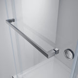 UNIKOO ADJ. 56"-60" x 76" Frameless Double Sliding Shower Unit with 3/8 "(10mm) Clear Tempered Safety Glass, Silent Top Rollers and A Square Profile Header in 316 & 304 Stainless Steel