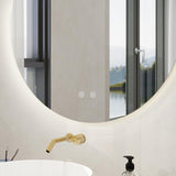 24 in. W x 24 in. H Round Frameless Backlit LED Light Anti-Fog Bathroom Vanity Mirror