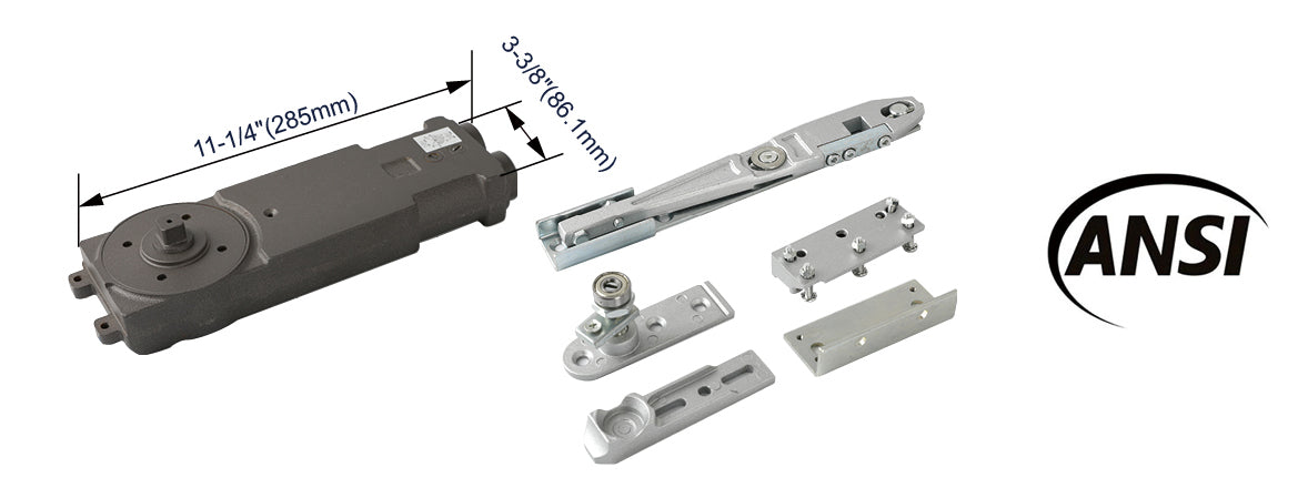Heavy-Duty 90º Hold Open Overhead Concealed Door Closer Hardware Package