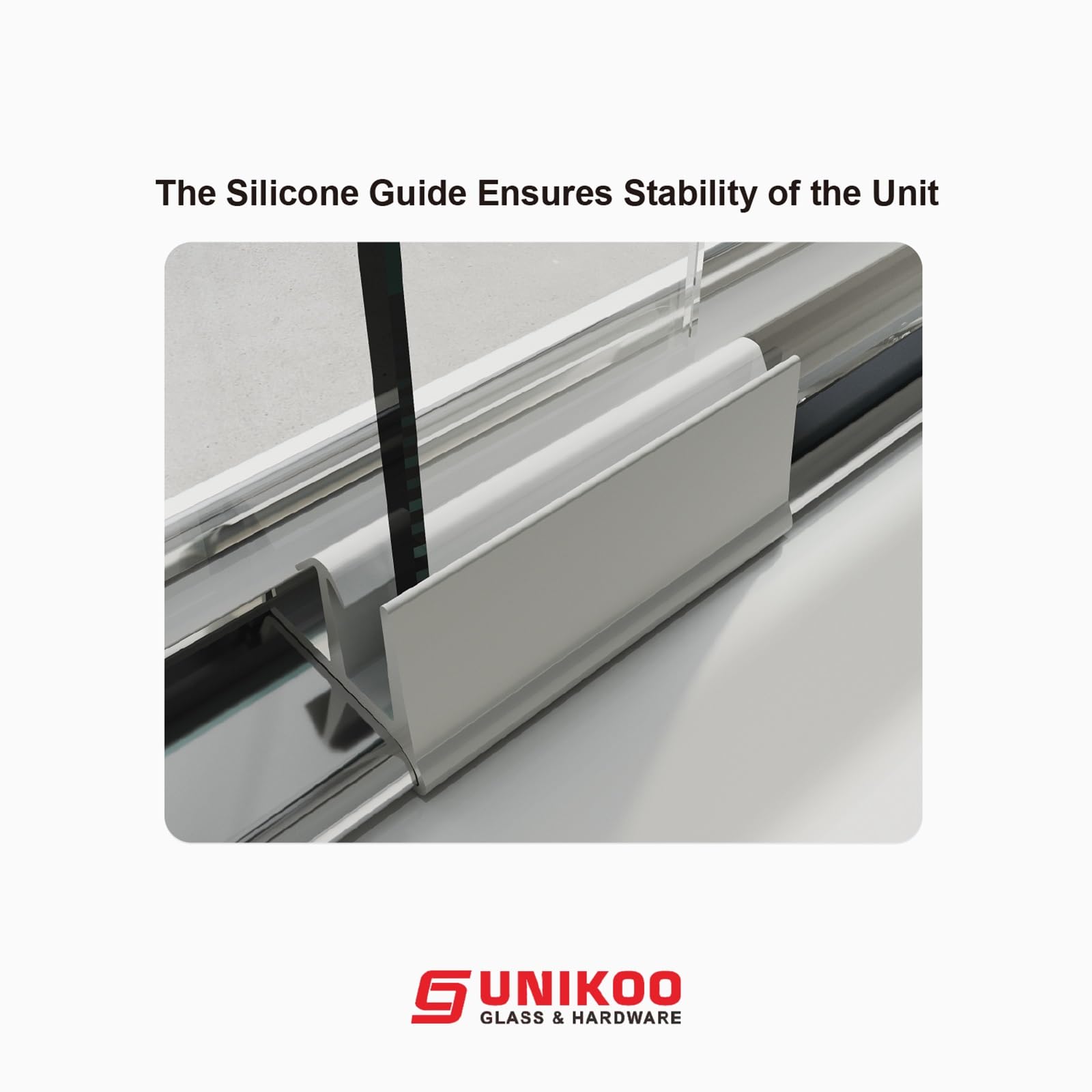 Puerta de ducha corredera doble UNIKOO de 56"-60" de ancho × 72" de alto, semiframeless, de acero inoxidable, en cromo brillante, con vidrio templado transparente certificado de 1/4" (6 mm). Serie Countesss UKD07-6072-CH