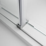 UNIKOO ADJ. 56"-60" x 76" Frameless Double Sliding Shower Unit with 3/8 "(10mm) Clear Tempered Safety Glass, Silent Top Rollers and A Square Profile Header in 316 & 304 Stainless Steel
