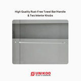 Puerta de ducha corredera doble UNIKOO de 56"-60" de ancho × 72" de alto, semiframeless, de acero inoxidable, con acabado en níquel cepillado y vidrio templado transparente certificado de 1/4" (6 mm). Serie Countesss UKD07-6072-BN