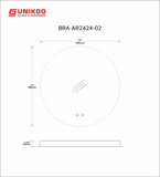 24 in. W x 24 in. H Round Frameless Backlit LED Light Anti-Fog Bathroom Vanity Mirror