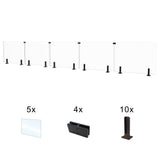 CLG-296 Glass Panel, 304x44cm, 5-Piece Set