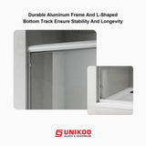 Puerta de ducha corredera doble UNIKOO de 56"-60" de ancho × 72" de alto, semiframeless, de acero inoxidable, con acabado en níquel cepillado y vidrio templado transparente certificado de 1/4" (6 mm). Serie Countesss UKD07-6072-BN