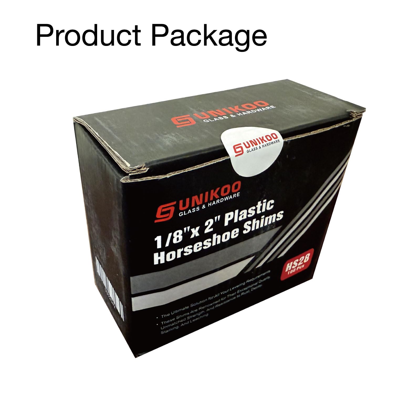 Unikoo Plastic Horseshoe Shims, High-Impact Styrene, Rust-Resistant Leveling Shims for Construction, Windows, Doors