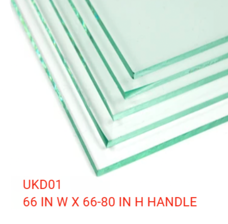 UKD01 VIDRIO PARA PUERTA CORREDIZA CON MANIJA DE 12" Y RECUBRIMIENTO ENDURO SHIELD