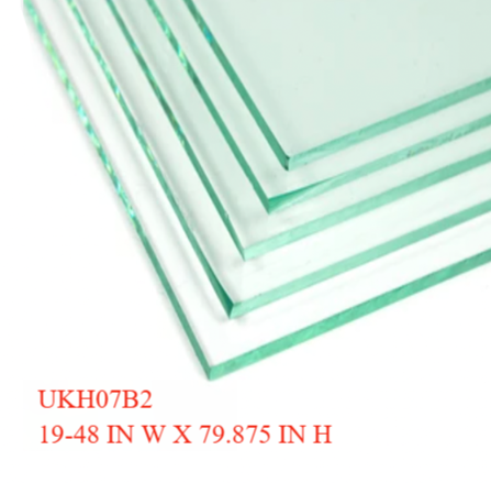 SWING DOOR GLASS - SIDE PANEL W/ 4 CLAMP CUTS (BARE GLASS) WITH ENDURO SHIELD