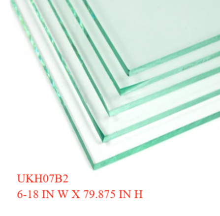 SWING DOOR GLASS - SIDE PANEL W/ 3 CLAMP CUTS   (BARE GLASS)